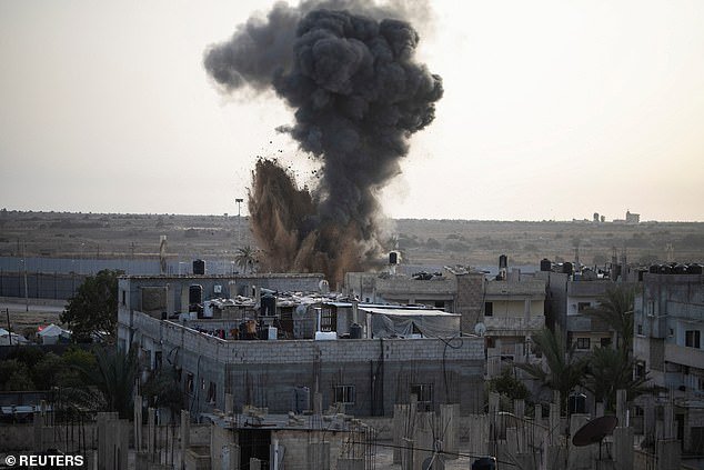 Smoke rises after Israeli attacks, amid the ongoing conflict between Israel and the Palestinian Islamist group Hamas