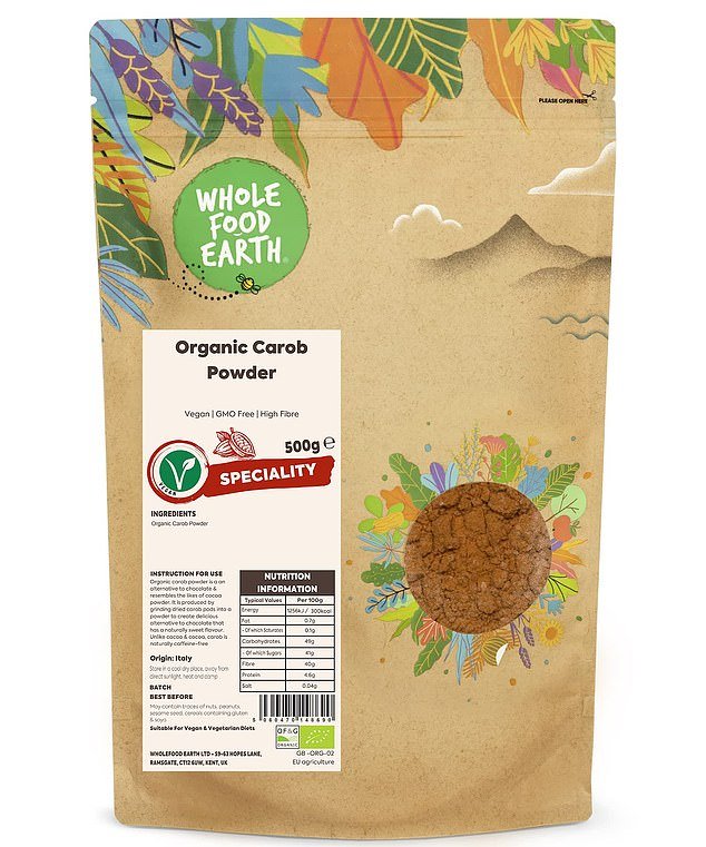 Carob powder contains no caffeine and is rich in plant compounds that are thought to stimulate digestion