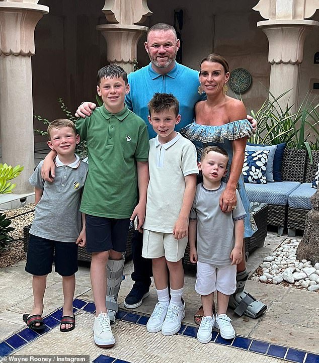 Wayne and Coleen have four sons together: Kai, 14, Klay, 10, Kit, eight, and Cass, six