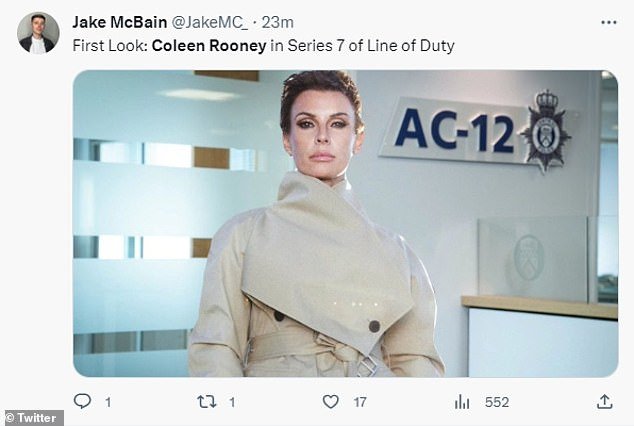 Coleen's followers praised the cheeky reference, with one even joking that she should star in the seventh series of Line Of Duty