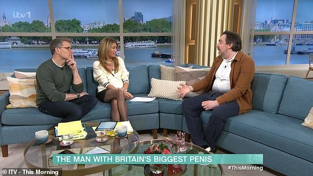 Matt (pictured, right) with This Morning presenters Ben Shephard (pictured, left) and Cat Deeley (pictured, centre)