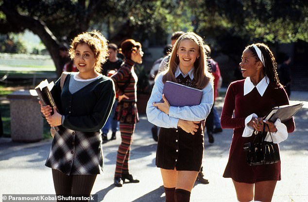 She played the character Tai Frasier in the 1995 hit film Clueless;  seen with her co-stars Alicia Silverstone and Stacy Dash