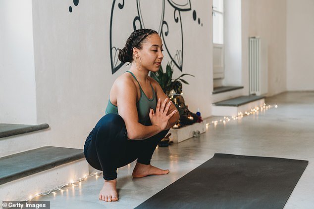 This squatting position can tighten your pelvic floor muscles, which are important in helping you go to the toilet.  This pose is known as Malasana in Sanskirt.