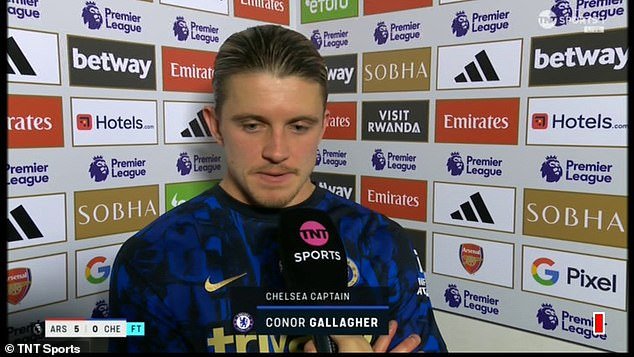Chelsea captain Conor Gallagher defended his side in response to a question about the board insisting his teammates are 'definitely trying their best' despite the disappointing loss