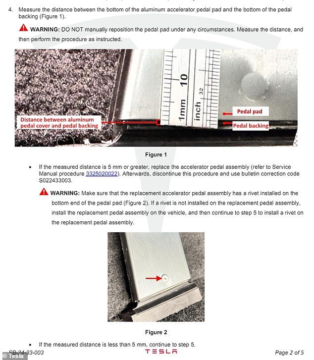 These shop instructions from Tesla's recall bulletin show that whoever repaired this owner's Cybertruck accelerator pedal did not follow proper procedures.  The rivet should have been placed higher and the pedal cover should have been placed lower down.