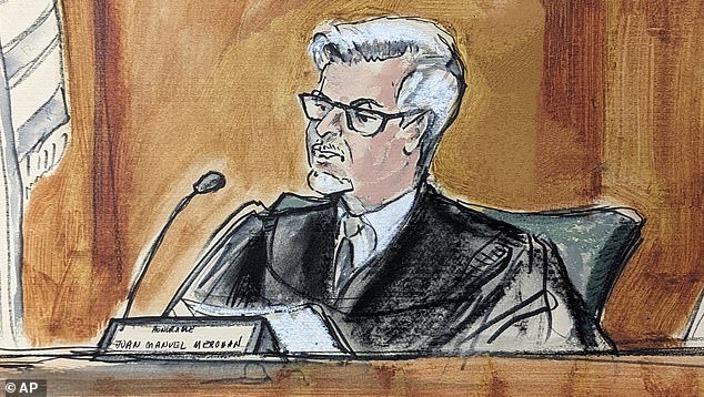 Judge Juan Merchan presides over Donald Trump's trial in Manhattan Criminal Court, Tuesday, April 23, 2024, in New York
