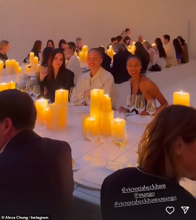 She enjoyed a fancy dinner at the event and shared a video to her story of Emily and Adwoa sitting across from her at the table - both looking sharp in suits
