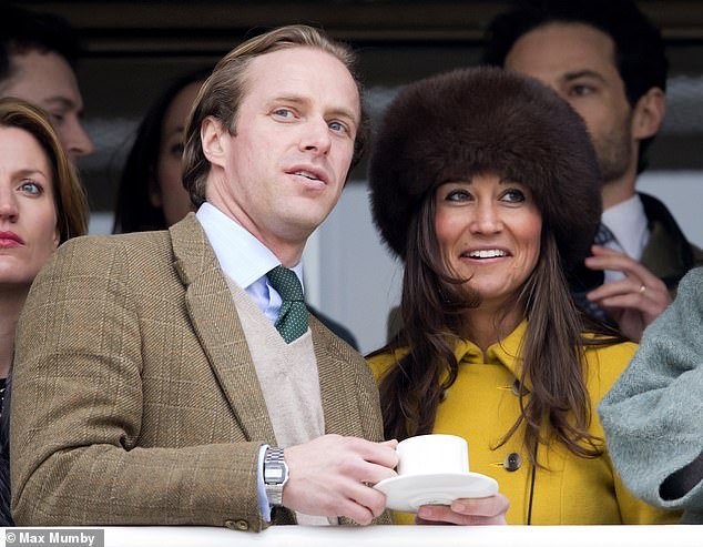 Thomas Kingston was close friends with Pippa Middleton, sister of the Princess of Wales.  They are pictured here at the Cheltenham Festival in 2013