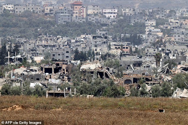 This photo, taken from Israel's southern border with the Gaza Strip, shows the devastation in the Palestinian territory