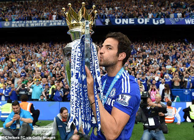 Fabregas won two Premier League titles during his time at Chelsea from 2014-2019