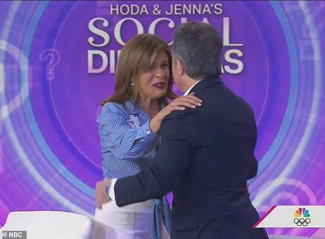 Mum-of-two Hoda looked devastated as she gave 69-year-old Jerry a hug live on air