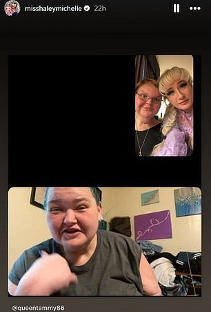Haley posted a screenshot of a FaceTime call the couple had with Tammy's sister Amy