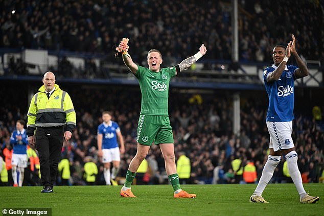 Everton's players celebrated their first win over Liverpool in more than a decade at Goodison Park