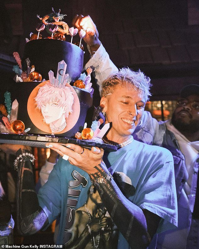 The rapper turned rocker - born Colson Baker - shared snaps from his star-studded birthday bash, including the Jennifer's Body star