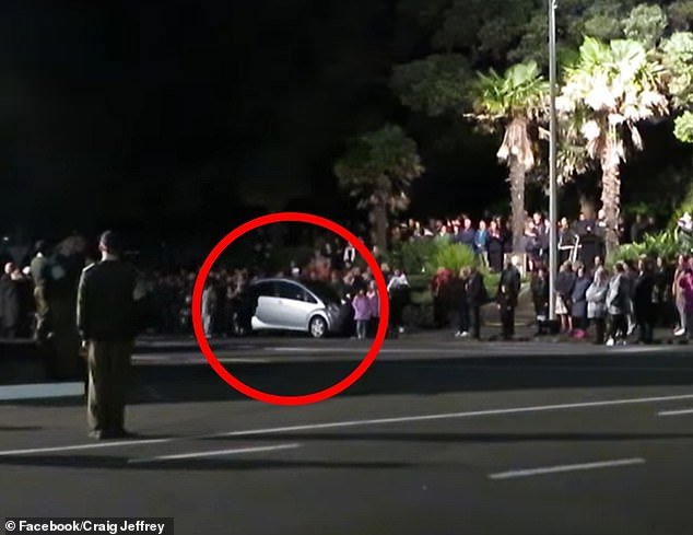 The car stopped people from taking part in the Anzac Day Dawn Service