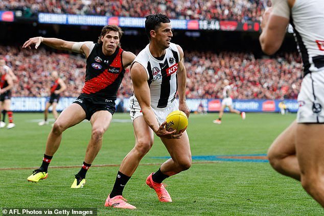 Pendlebury made his 16th Anzac Day appearance in the prestigious match against Essendon