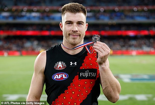 Bombers Captain Zach Merrett took home the Anzac Day Medal for his achievement