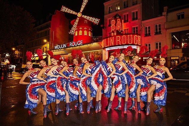 BEFORE: Hundreds of thousands of tourists come to watch shows at the theater every year.  Pictured: British dancers outside the Moulin Rouge in 2022