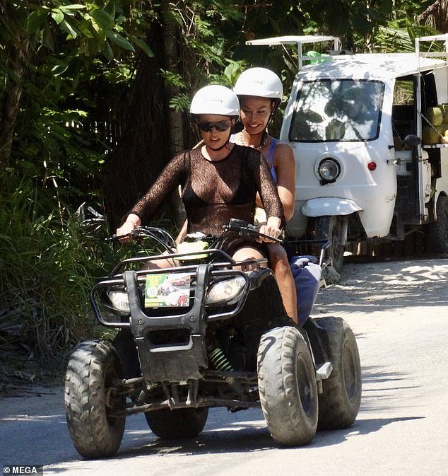She enjoyed plenty of activities during her fun-filled trip, including a quad bike ride around the island with a friend
