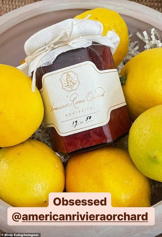 Mindy Kaling, award-winning writer and actress, is among the exclusive group to receive jam from Meghan's first batch of American Riviera Orchard