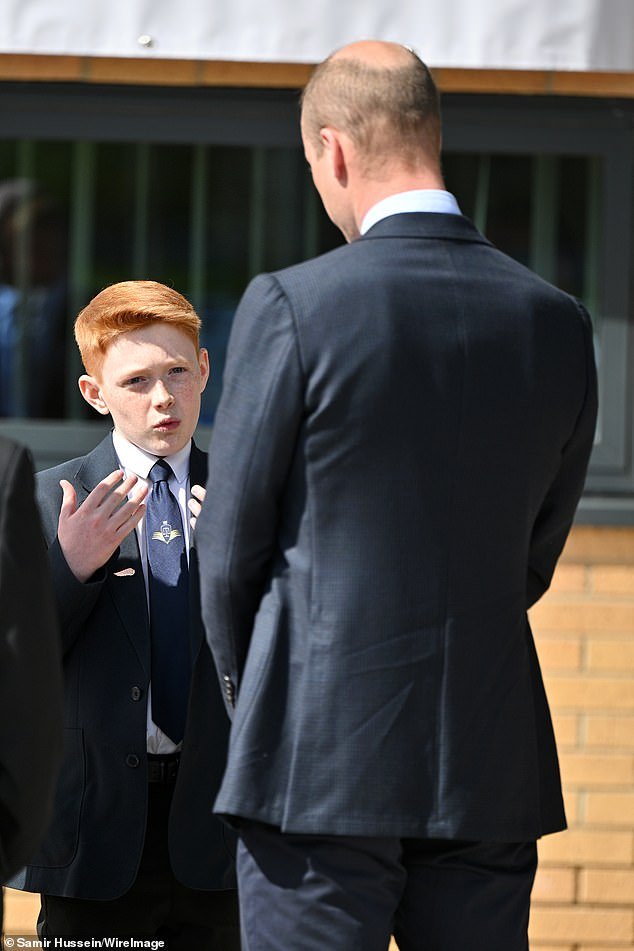 Freddie and William appeared to be chatting immediately after meeting, as the Prince arrived to find out more about Freddie's work in mental health