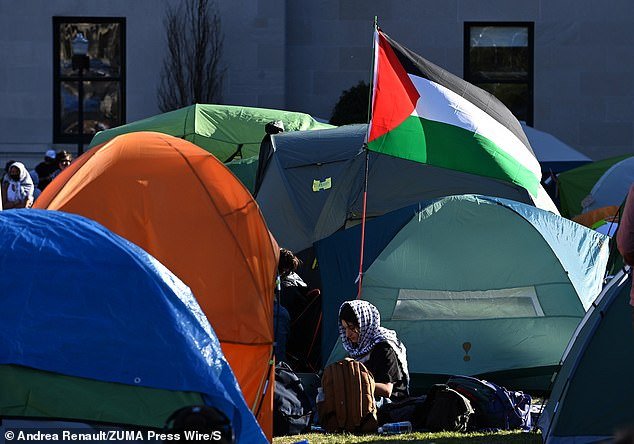 Calling themselves the Gaza Solidarity Encampment (pictured), hundreds have set up camp on Columbia's campus to protest the war between Israel and Hamas terrorists.  Jewish students have been advised to avoid campus and take classes virtually during the demonstrations