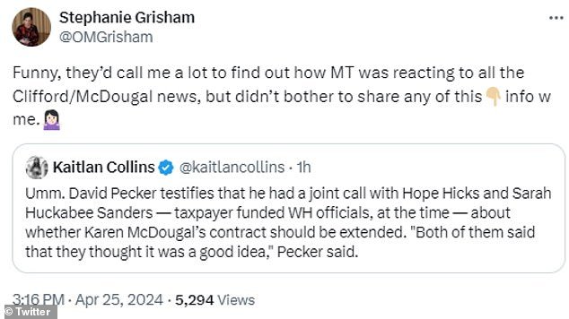 1714081284 695 Melania Trumps former press secretary claims Hope Hicks and Sarah
