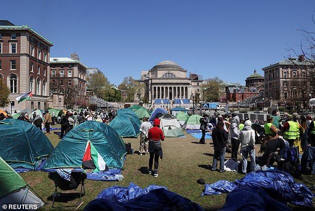 The Gaza Solidarity Encampment on Columbia's campus is home to numerous tents