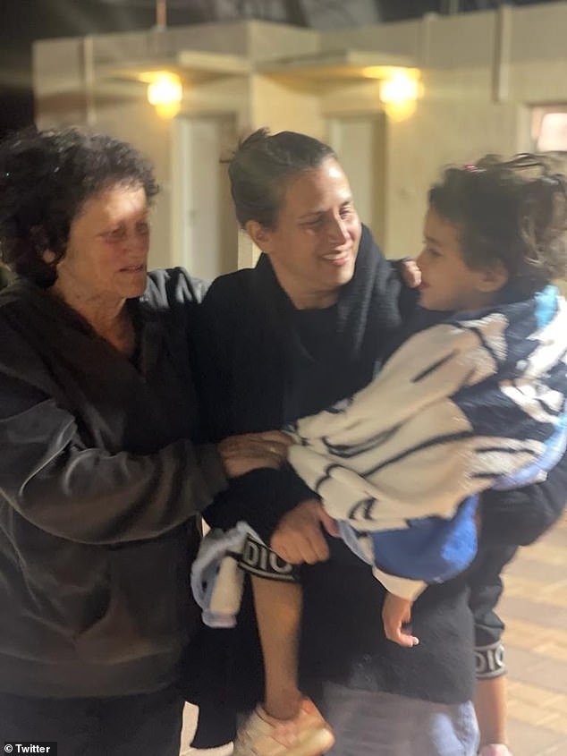 The first images of Abigail Edan's reunion with her grandmother and aunt after she was taken hostage by Hamas following the murder of her parents by the terrorist group