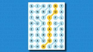 NYT Strands answers to game #54 on a blue background