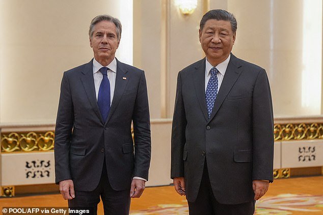 During his trip to China, Blinken raised the issue of the communist country's consistent support for the Russian military