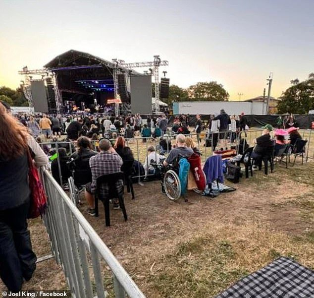 The area also appeared to be relatively far from the stage, with huge crowds of concertgoers standing at the front and 'obstructing' the view, causing outrage among people