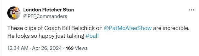 A collection of social media posts praising Bill Belichick's performance during the NFL Draft