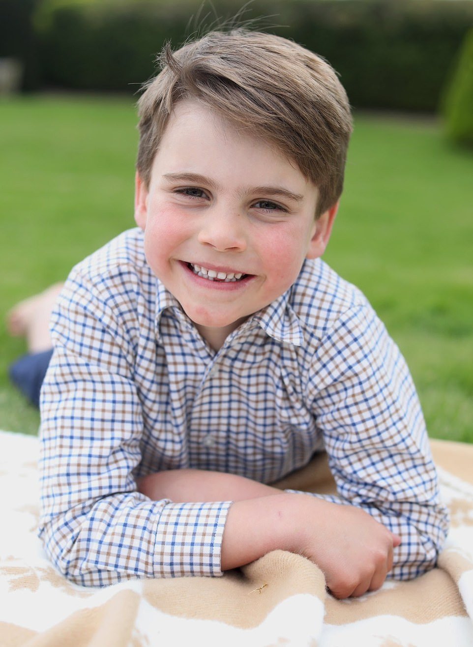 Prince Louis's birthday portrait (pictured) was taken by his mother and released this week when he turned six
