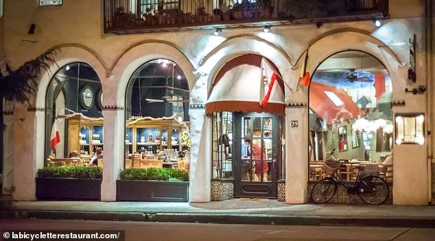 It was also claimed via DeuxMoi's Instagram account that the group was spotted dining at French restaurant La Bicyclette (pictured)