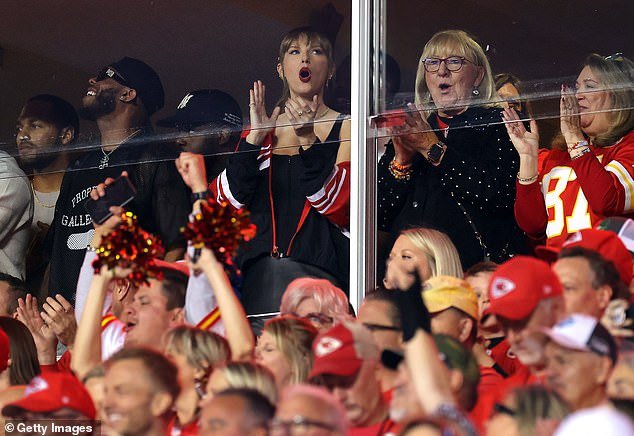Swift became a regular at Chiefs games this past season alongside Kelce's mother Donna