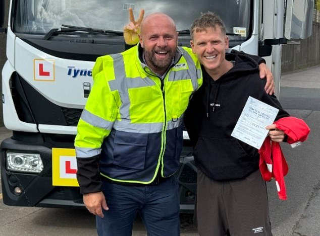 Matt Ritchie has passed his test for driving large freight vehicles, but he's not driving away just yet