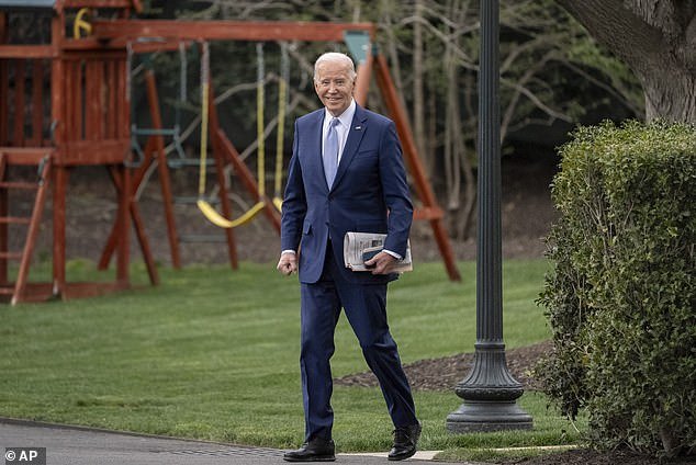 President Joe Biden walked solo towards Marine One in March