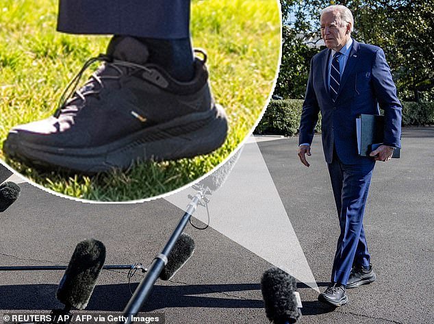 President Joe Biden arrives at the White House in his sneakers