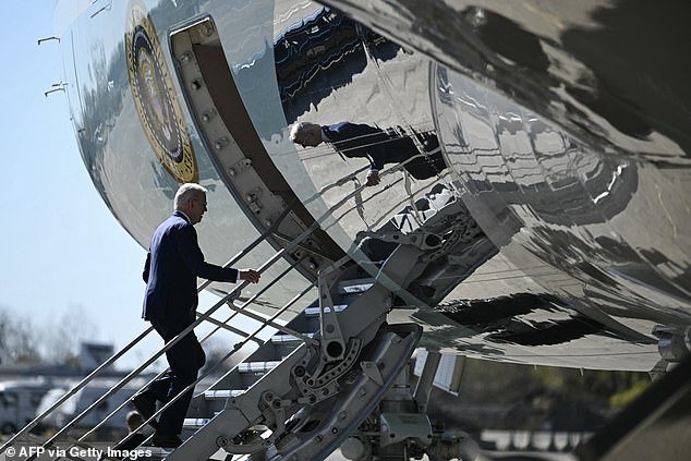President Biden also uses the shorter staircase on Air Force One