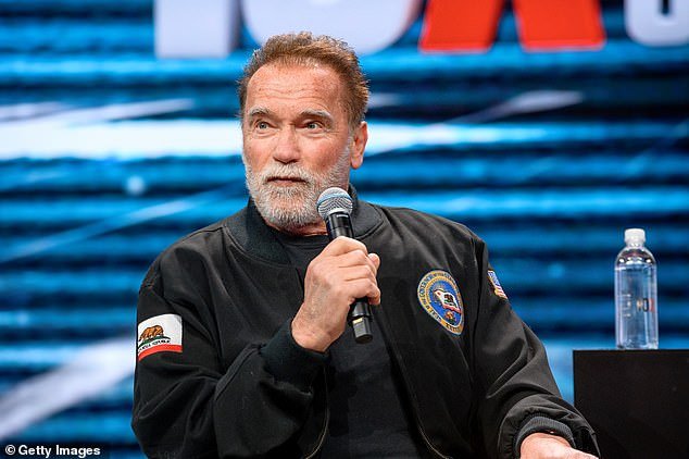 Arnold Schwarzenegger speaks during the 2024 10X Growth Conference at The Diplomat Beach Resort on April 4, 2024 in Hollywood, Florida
