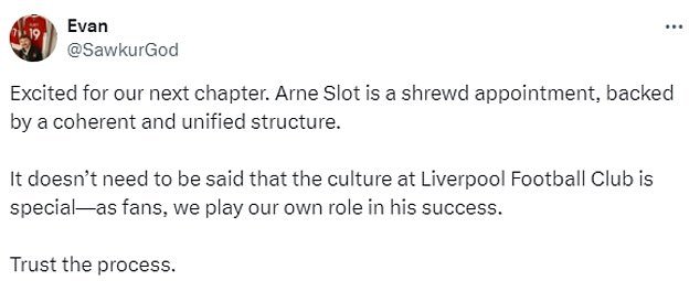 1714167412 967 Liverpool fans divided on Arne Slots arrival with some praising