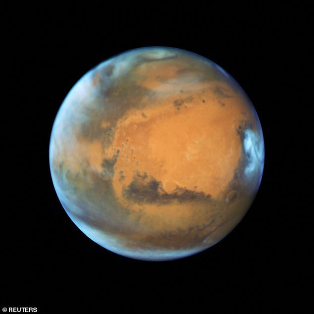 Hubble captured this image of Mars in 2016. Hubble was initially launched via the space shuttle Discovery in 1990 and has been in more or less continuous use since then.
