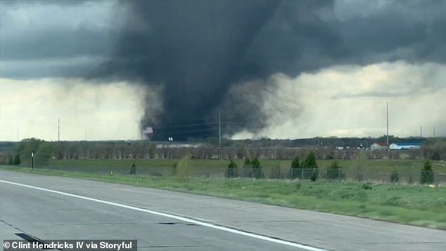 This massive tornado was seen swirling near Lincoln, Nebraska