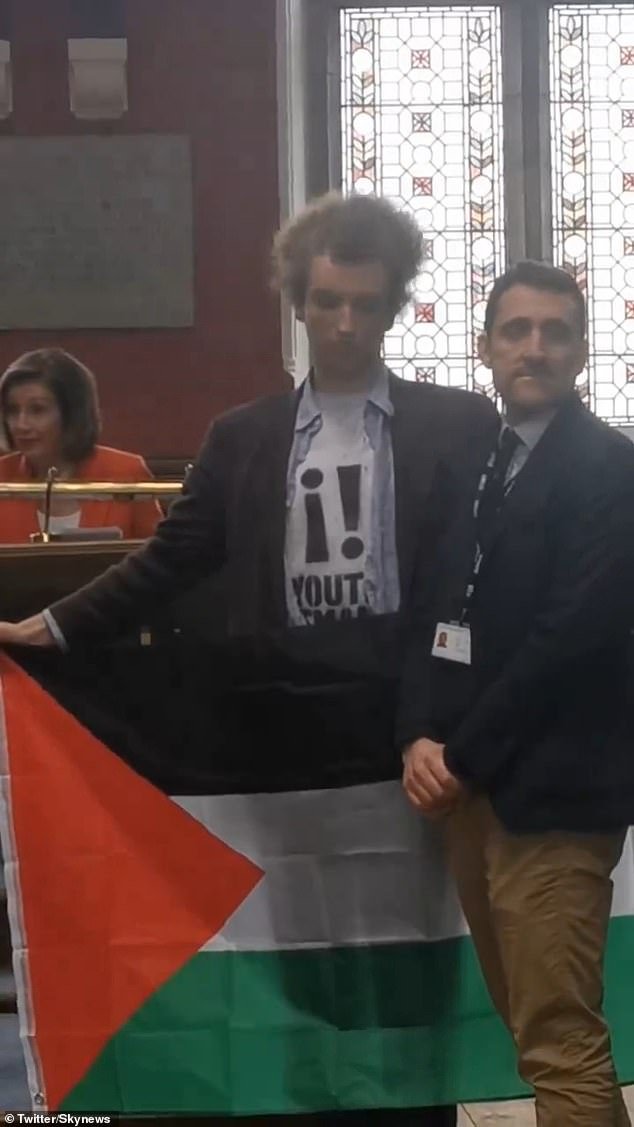 Pelosi's speech to the Oxford Union in Britain was interrupted by some pro-Palestinian protesters, days after she said such protests have a 'Russian flavor'