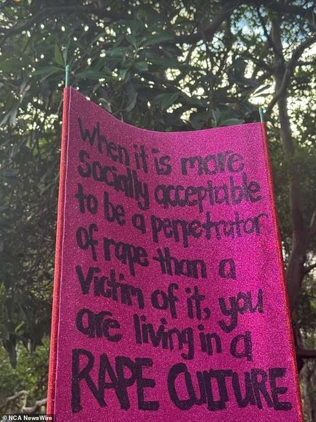 A large crowd has gathered in Sydney to protest gender-based violence.  Image: Instagram