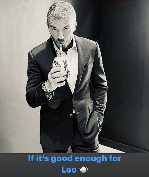 David Beckham has also shared footage of himself drinking the green drink on social media