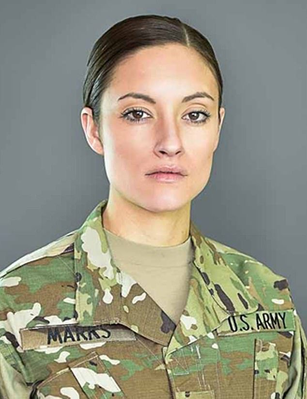 Four-time Invictus Games gold medalist and five-time Paralympic medalist Sergeant First Class Elizabeth Marks, 33, (pictured) suffered bilateral hip injuries while deployed to Iraq in 2010 after joining the team aged just 17