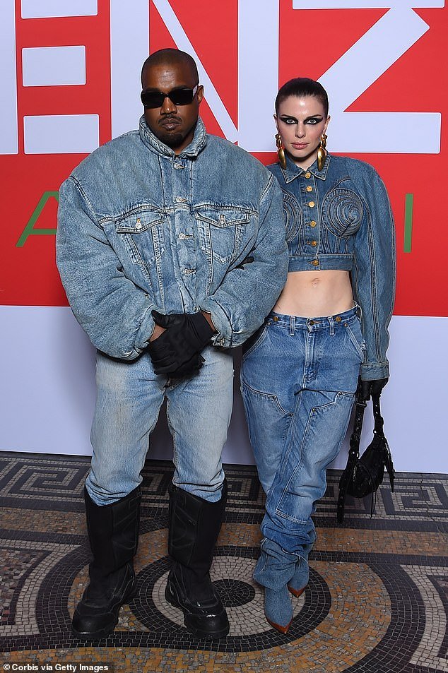 Julia's highly publicized, short-lived affair with Kanye (left) took place in January 2022, following his divorce from Kim Kardashian