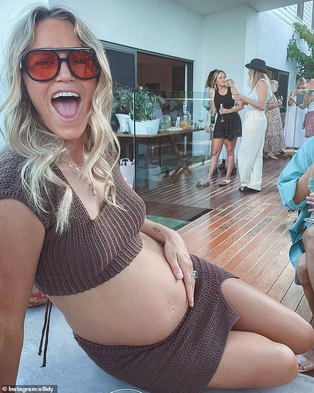 Ellidy Pullin is pictured pregnant with her daughter Minnie, who was conceived via sperm from her late partner 'Chumpy'
